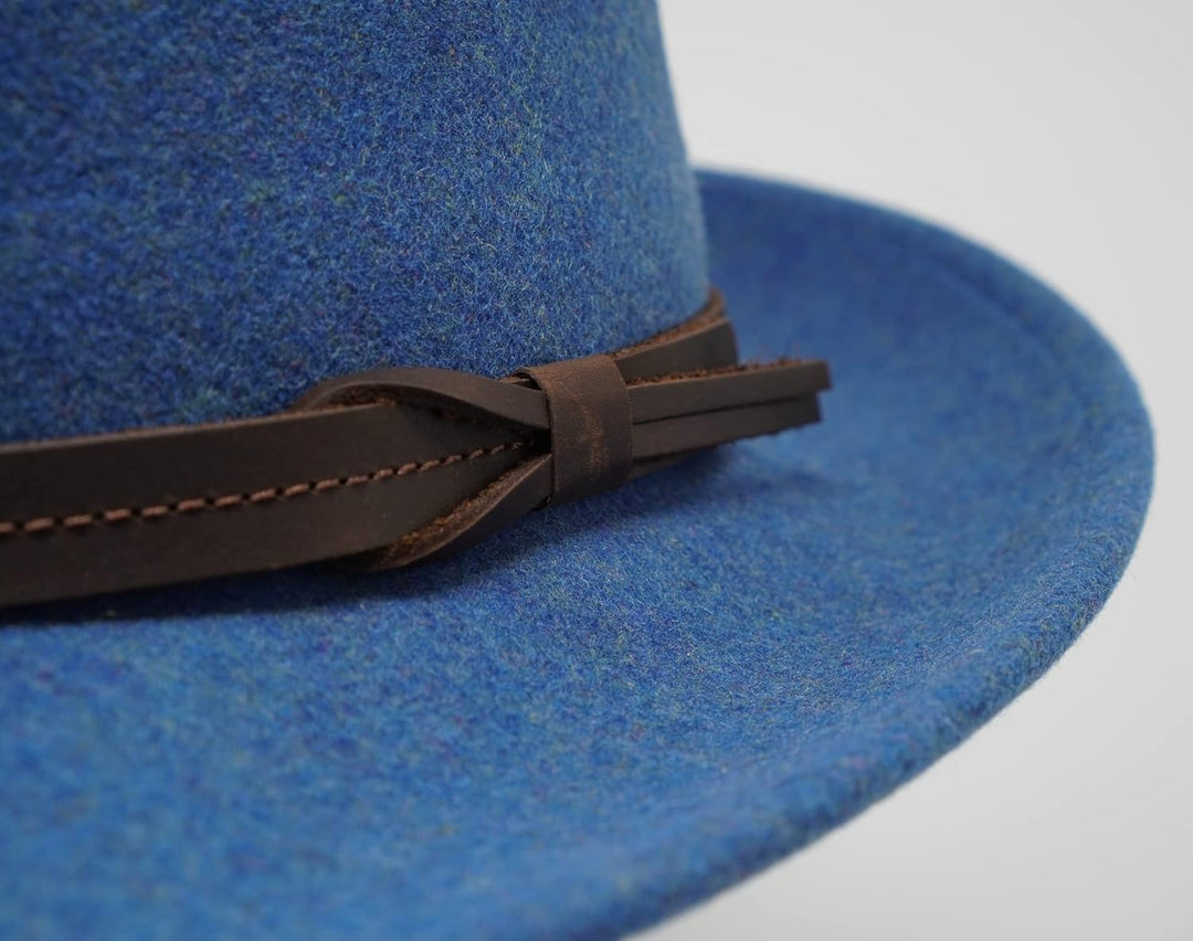 The Stoker – leichte breite Krempe – wasserabweisend – Fedora Trilby Style Filzhut S Blau melange, S