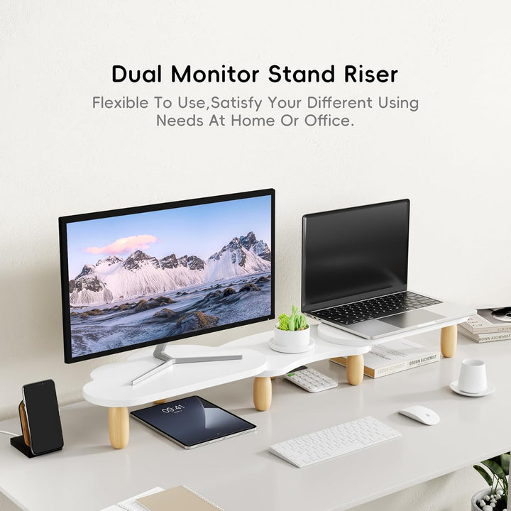 AFOOYO Dual-Monitor-Ständer, Regenbogen-Cloud-Desktop-Computerständer für 2 Monitore, verstellbare L