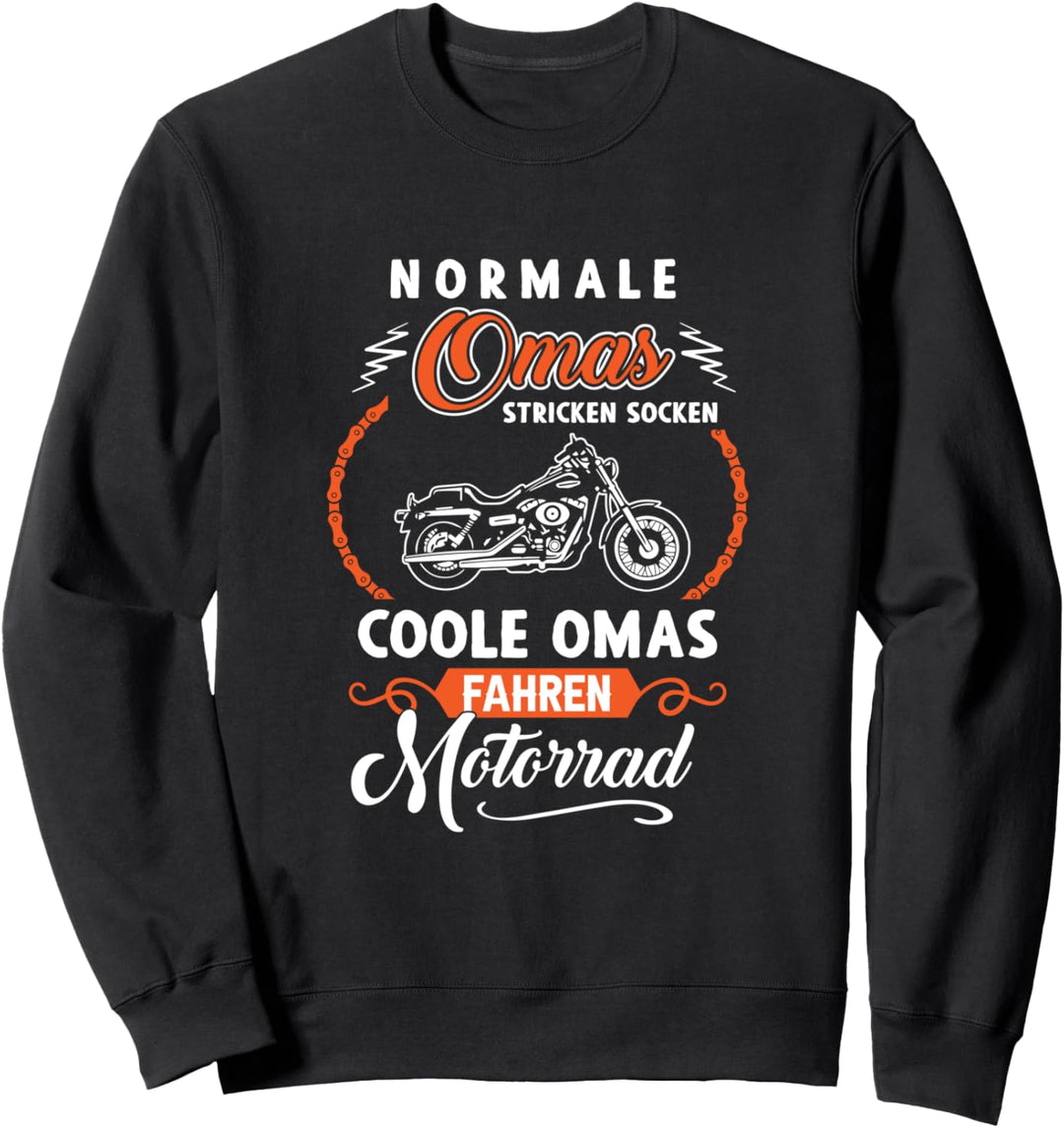 Motorrad Fahrende Oma Grossmutter Bikerin Motorradfahrerin Sweatshirt