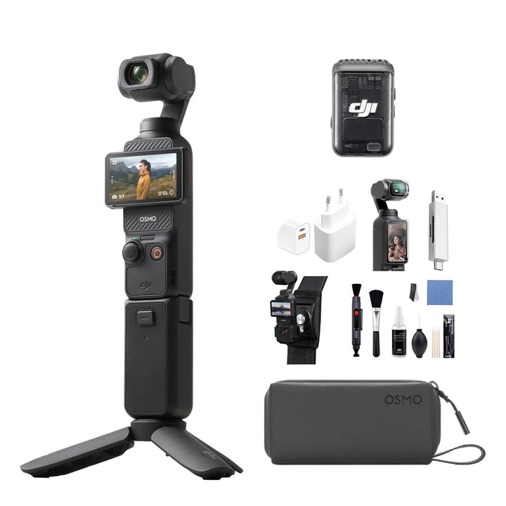 DJI Osmo Pocket 3 Kreativ Combo Bundle, vlog Kamera 4K mit 1-Zoll-CMOS und 4K/120 fps Video, 3-Achse