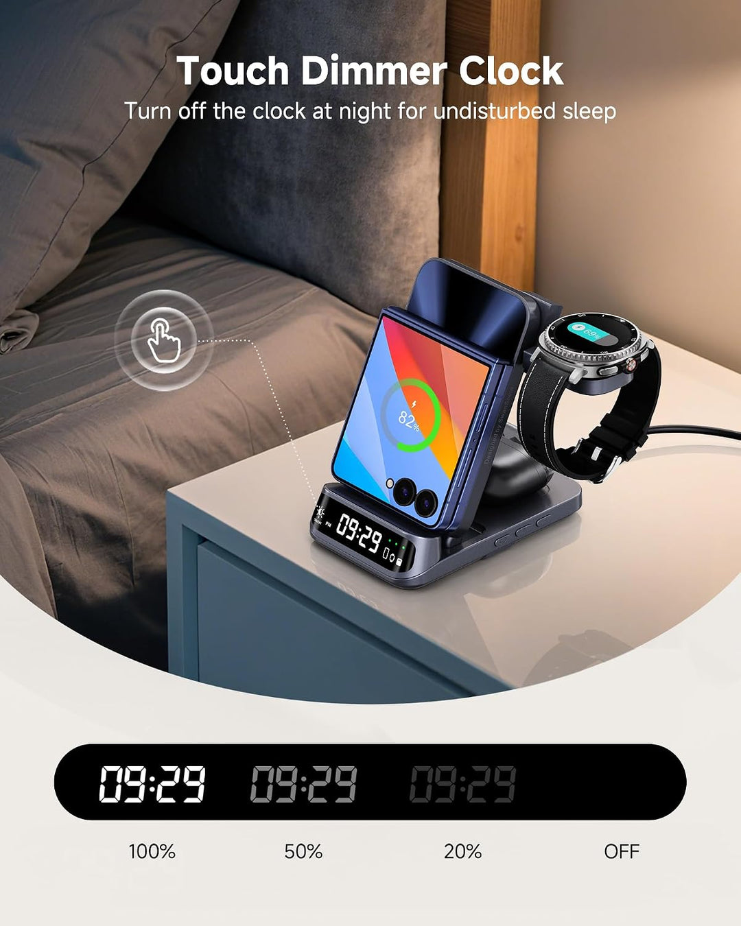 SwanScout Induktive Ladestation für Samsung Z Flip 7 FE/7/6/5/4/3, SwanScout 708F, 3-in-1 Kabelloses