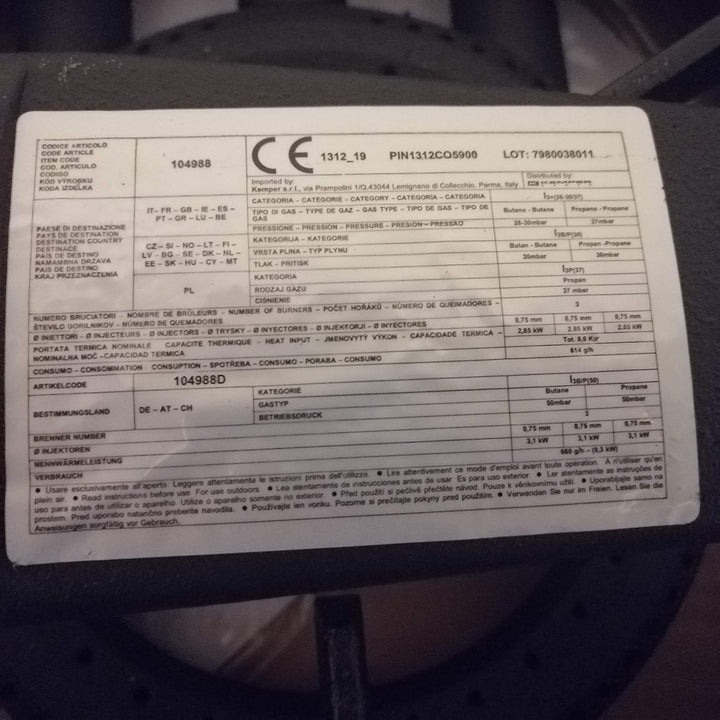 Kemper 104988 Brenner mit 3 Standfüssen aus Guss