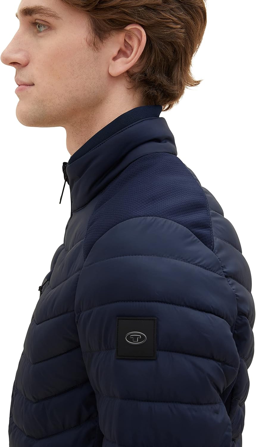 TOM TAILOR Herren Hybrid Steppjacke mit Stehkragen S 10668-sky Captain Blue, S 10668-sky Captain Blu
