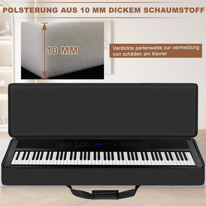 88 Key Keyboard Tasche, Robuste 600D Oxford Keyboardtasche 88 Tasten mit 10 mm Polsterung, Keyboard-