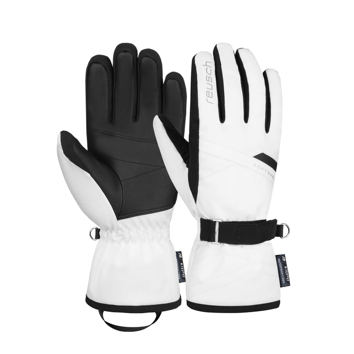 Reusch Damen Handschuhe Helena R-tex Xt Extra Warm, Wasserdicht, Atmungsaktiv 8 Weiss / Schwarz, 8 W