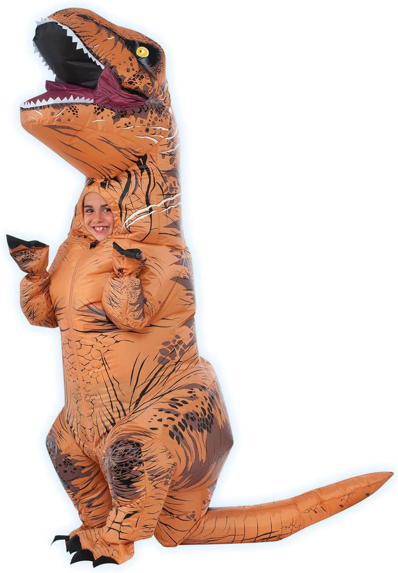 Rubies offizielles Jurassic World T-Rex Kostüm, aufblasbare Kinder Kostüm Onesize - Alter 5-7 Jahre,