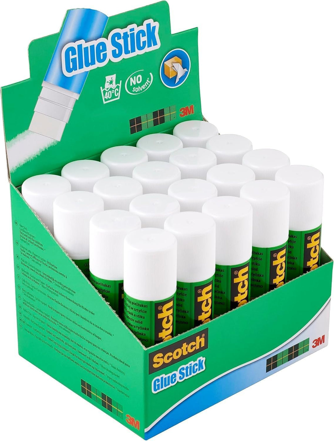 Scotch Permanent Klebestift - 1 Packung mit 20 Klebesticks ohne Lösungsmittel - 21g pro Stick - Mehr