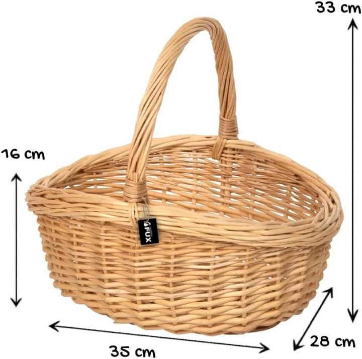 Handkorb Weide oval klein geflochten Geschenkkorb Allzweckkorb 35x28cm