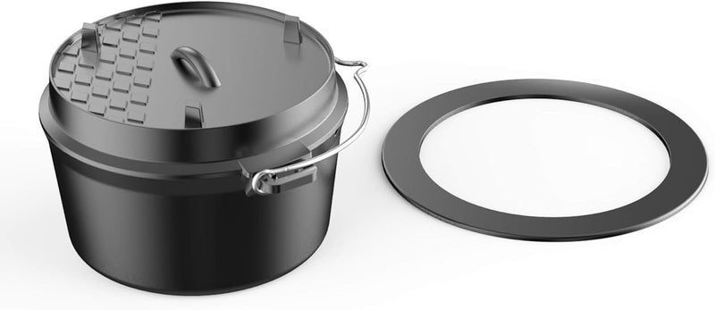 tepro Grillzubehör Guss-Dutch-Oven-Einleger, Rost-in-Rost System rund 57 cm Ø Schwarz, Guss-Dutch-Ov