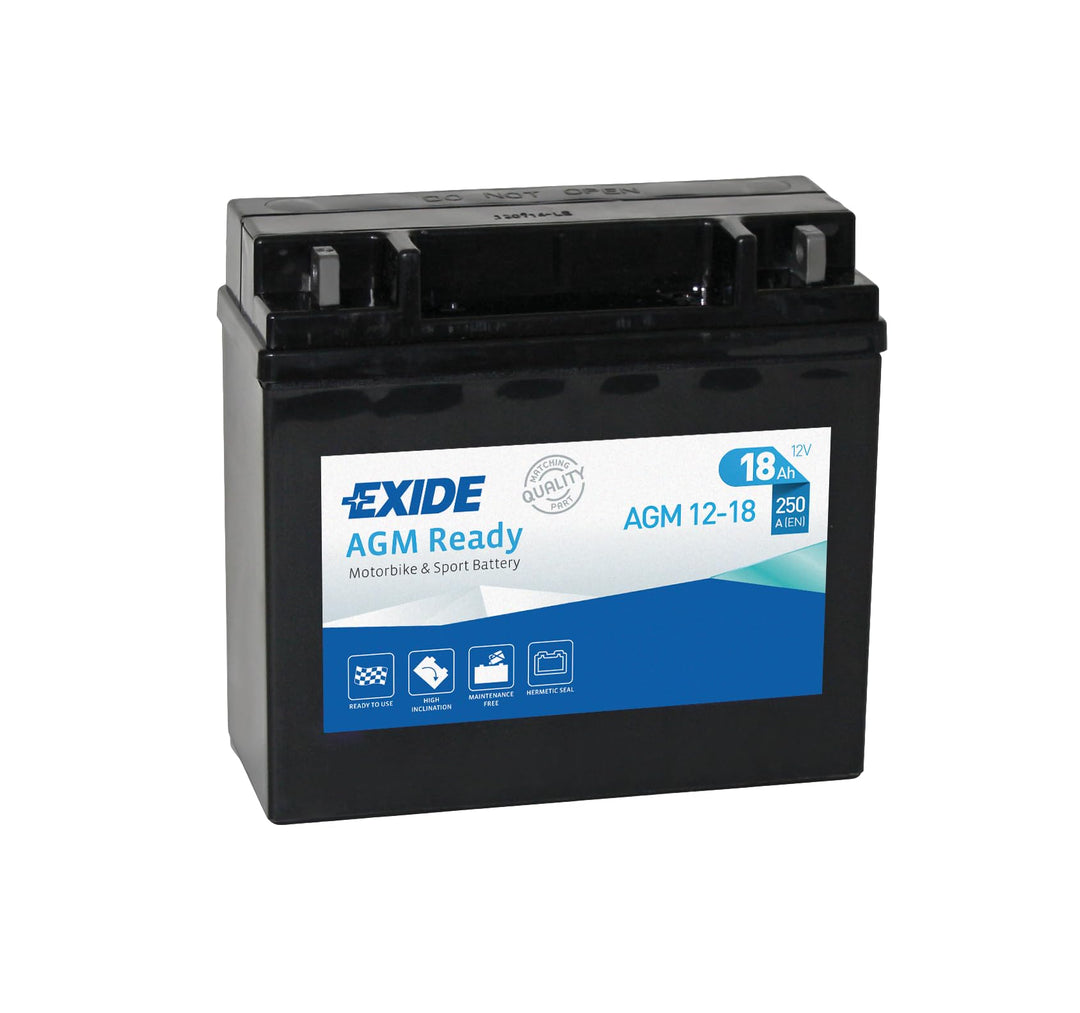 EXIDE AGM12-18 AGM-Ready Motorrad Starter-Batterie 12V 18Ah 250A