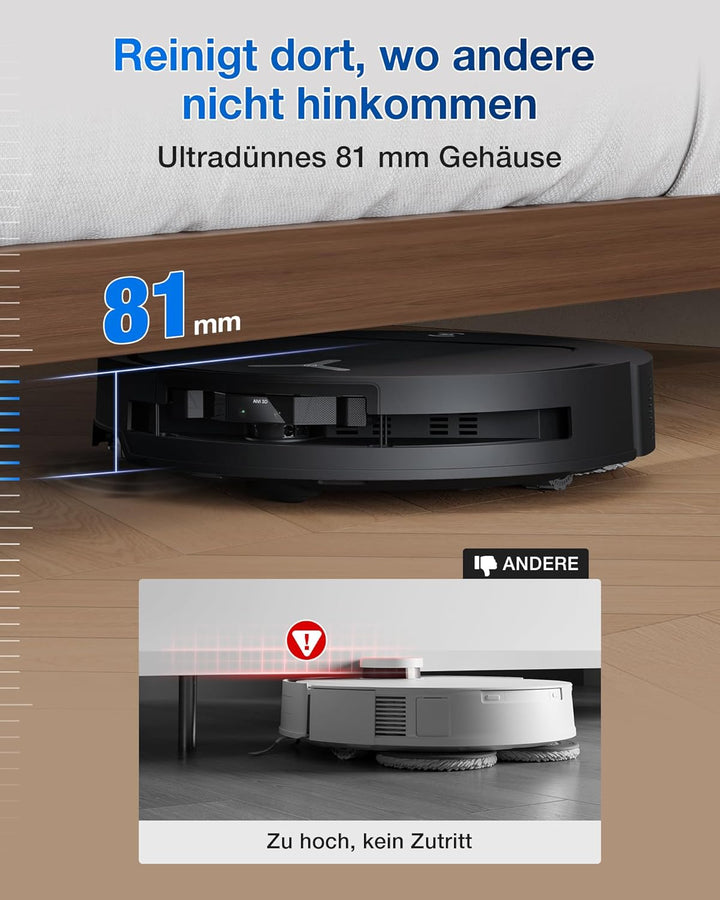 ECOVACS DEEBOT T50 PRO Omni Saugroboter mit Wischfunktion, Ausfahrende Seitenbürste und Wischmopp, 1