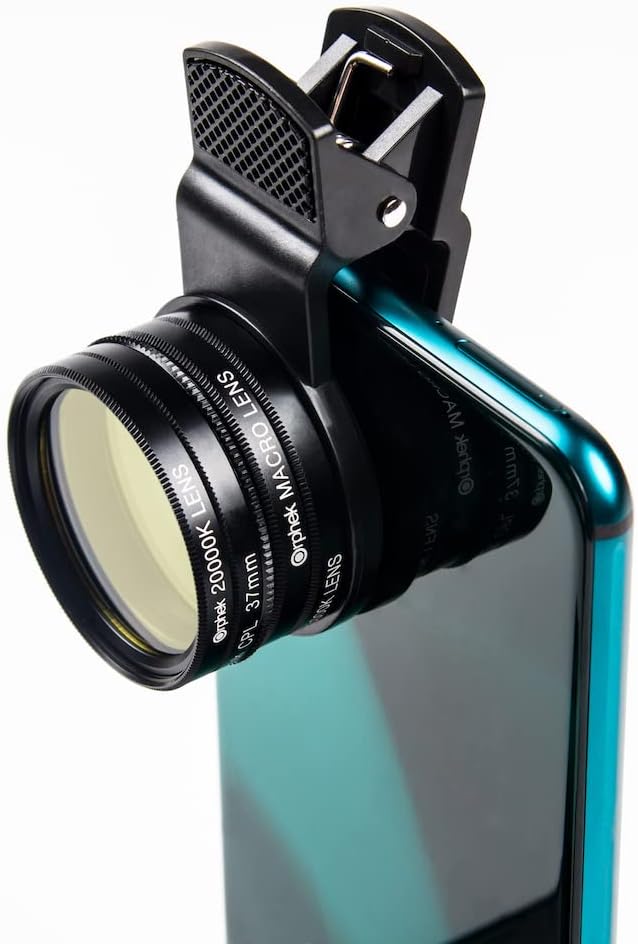 Orphek Objektiv – Kit für Smartphones – 4 enthalten: Makro, CPL 37mm polarisiert, 15.000K Orange, 20
