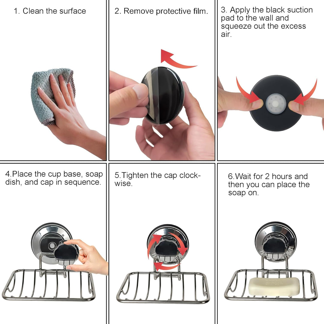 IPEGTOP 3 - in - 1 Saugnapf - Duschablage mit Seifenschalenhalter. Ideal für Shampoo - und Duschgel