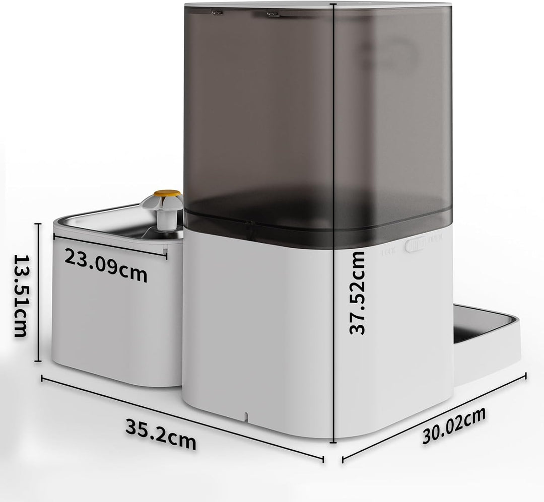 DOEL 2-in-1 Automatischer Katzenfutter und Wasserspender, 2,4G/5G WiFi | Grossraum, App-Steuerung, S