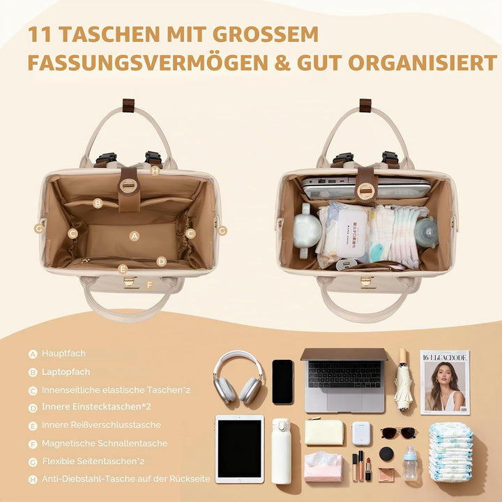 Wickeltasche, Rucksack, multifunktional, wasserabweisend, mit Haken, lässige Wickeltasche zum Aufhän