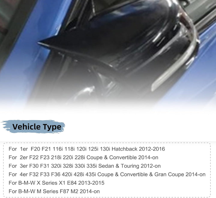 Ezweiji F30 Spiegelkappen,1 Paar Auto Spiegelkappen Rückspiegelgehäuse Kompatibel für F20 F21 F22 F2