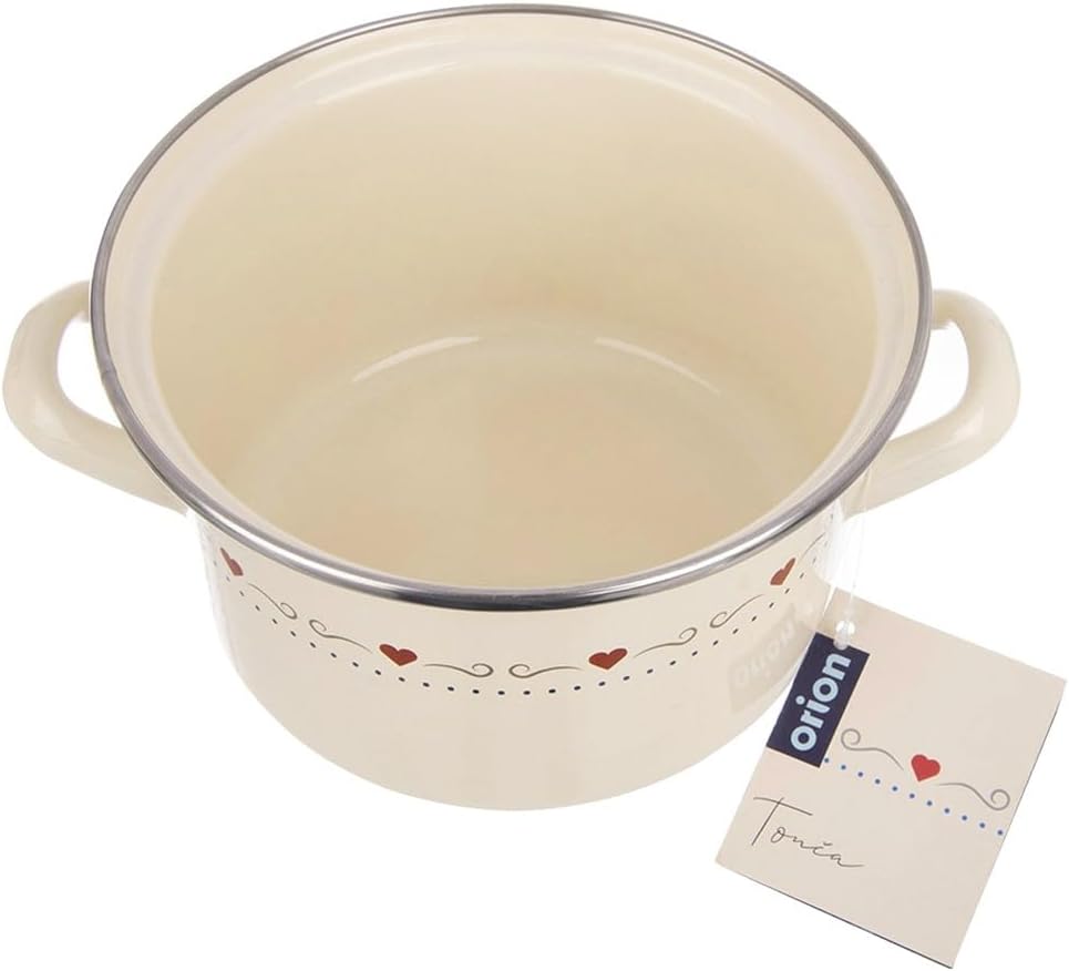 orion group Emaille Kochtopf 2 l Ø 18 cm – Praktischer Kochtopf mit ergonomischen Griffen – Für alle