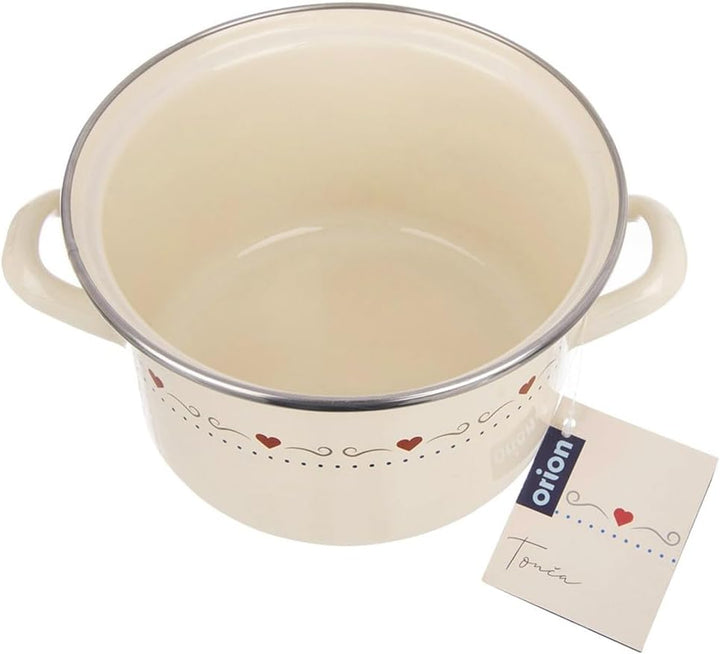 orion group Emaille Kochtopf 2 l Ø 18 cm – Praktischer Kochtopf mit ergonomischen Griffen – Für alle