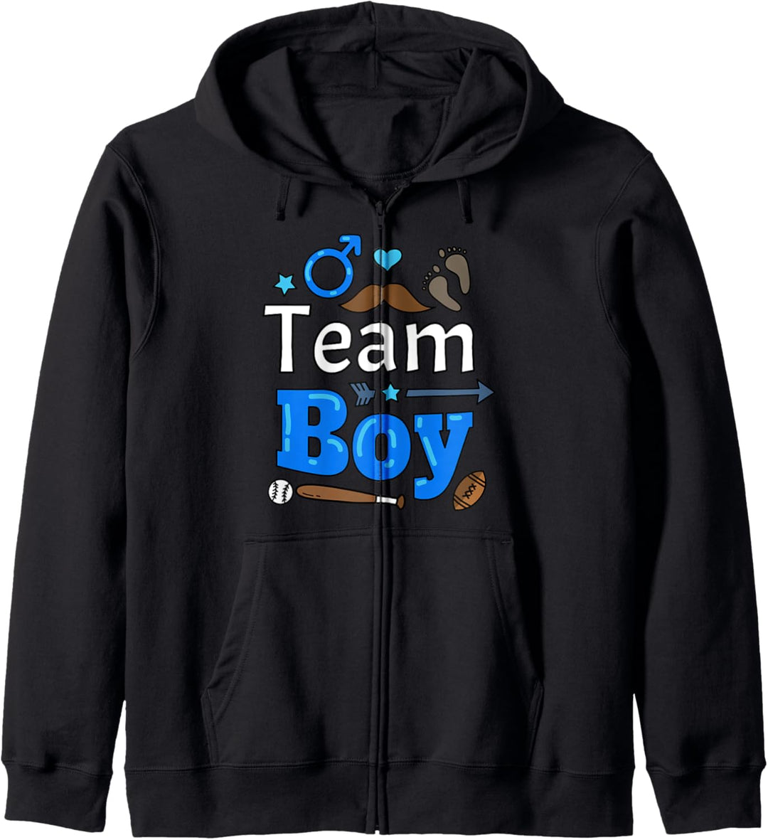 Baby-Dusche Geschlecht enthüllen Geschenke Team Boy Kapuzenjacke