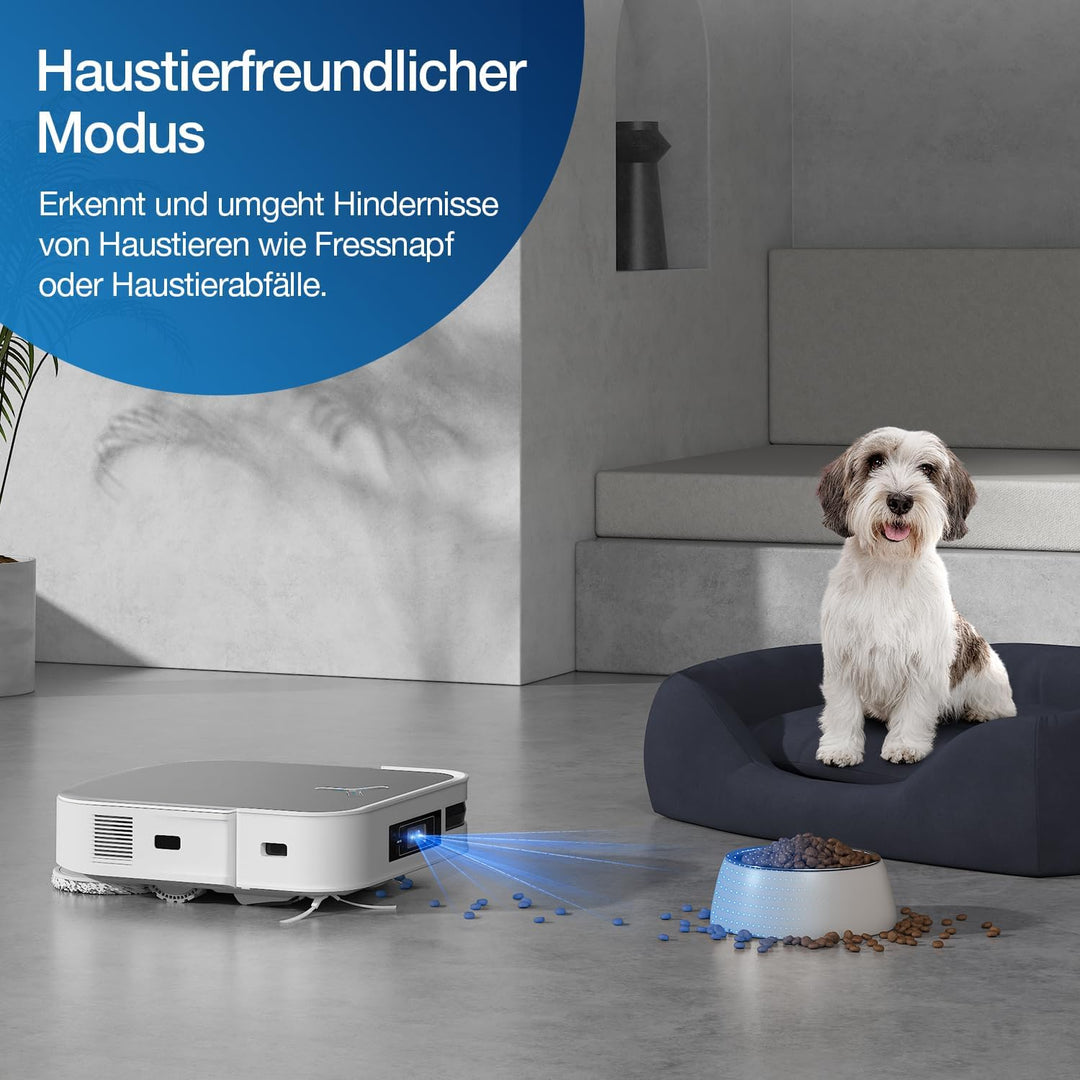 ECOVACS DEEBOT X2 OMNI Saugroboter mit Wischfunktion 8000Pa, schlankes quadratisches Design, 15mm Mo