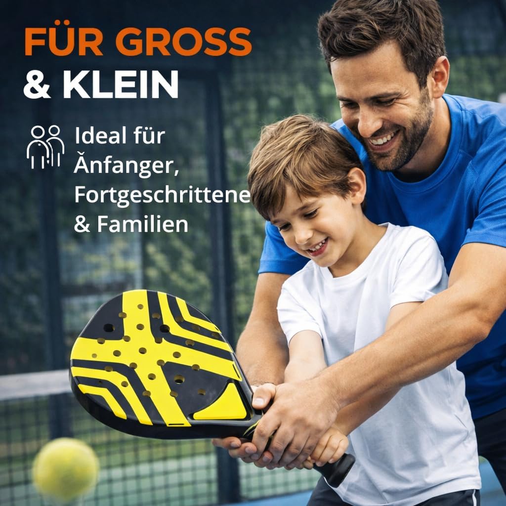Padelschläger Set für Erwachsene Profi Racket – mit Meshtasche Padel Tennis Schläger für Anfänger un