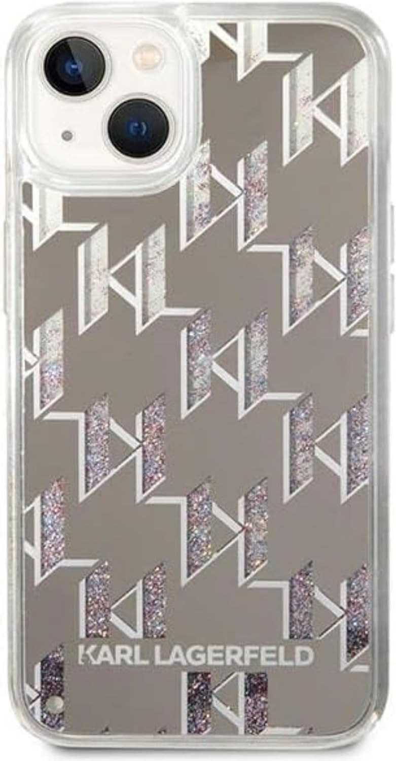 KARL LAGERFELD KLHCP14SLMNMS hülle für iPhone 14 6,1" hardcase Silber/Silver Liquid Glitter Monogram
