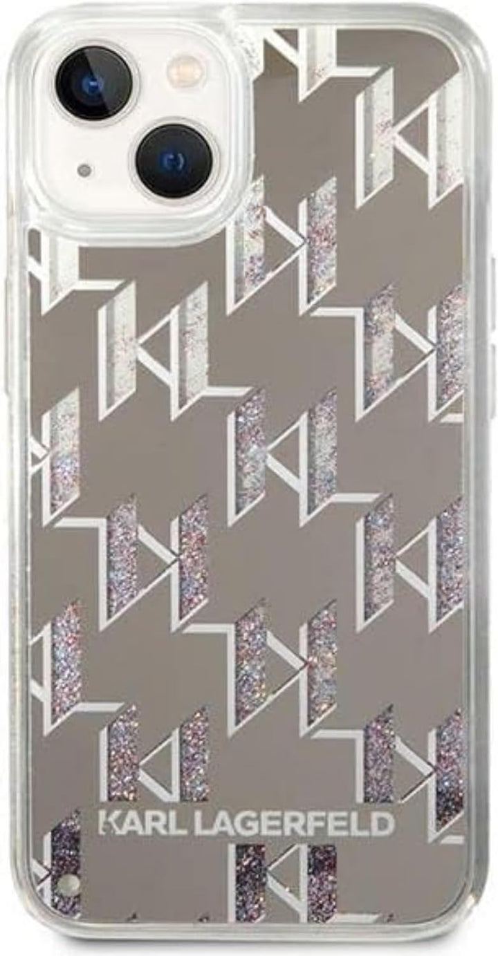 KARL LAGERFELD KLHCP14SLMNMS hülle für iPhone 14 6,1" hardcase Silber/Silver Liquid Glitter Monogram