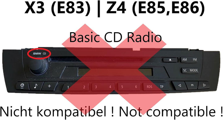 BlueMusic Bluetooth Freisprecheinrichtung Musik Adapter kompatibel mit BMW E39 X5 E53 Z4 E85 E86 X3
