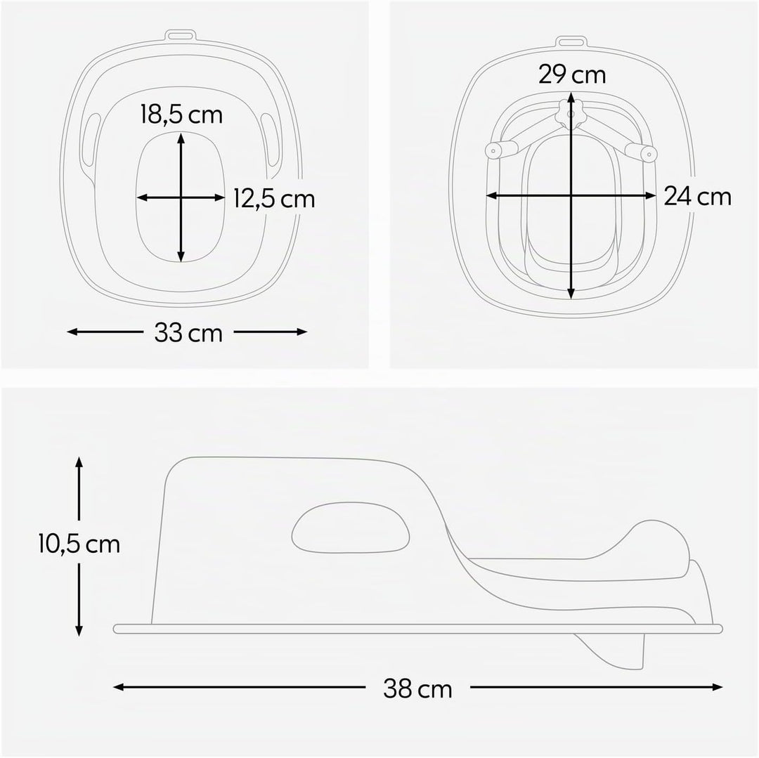 hauck Toilet Baby Seat, Grau - Universeller Toilettensitz für Kinder ab 18 Monaten, Einfache Befesti