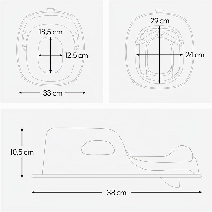 hauck Toilet Baby Seat, Grau - Universeller Toilettensitz für Kinder ab 18 Monaten, Einfache Befesti