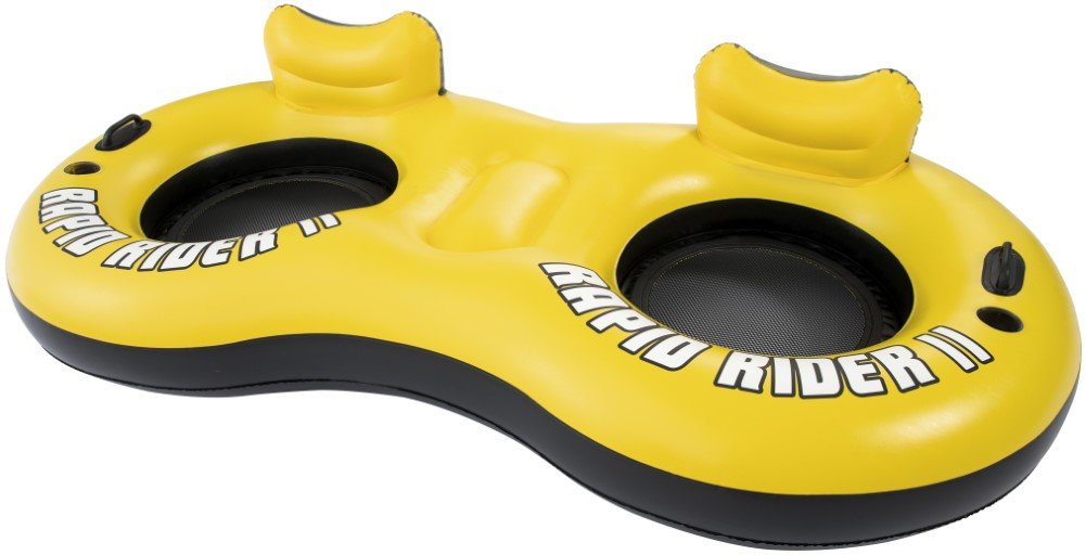 Bestway Doppel-Schwimmringsessel "Rapid Rider X2 Tub" 251 x 132cm, 43113-BEUX16GL02, Gelb - Weiss -