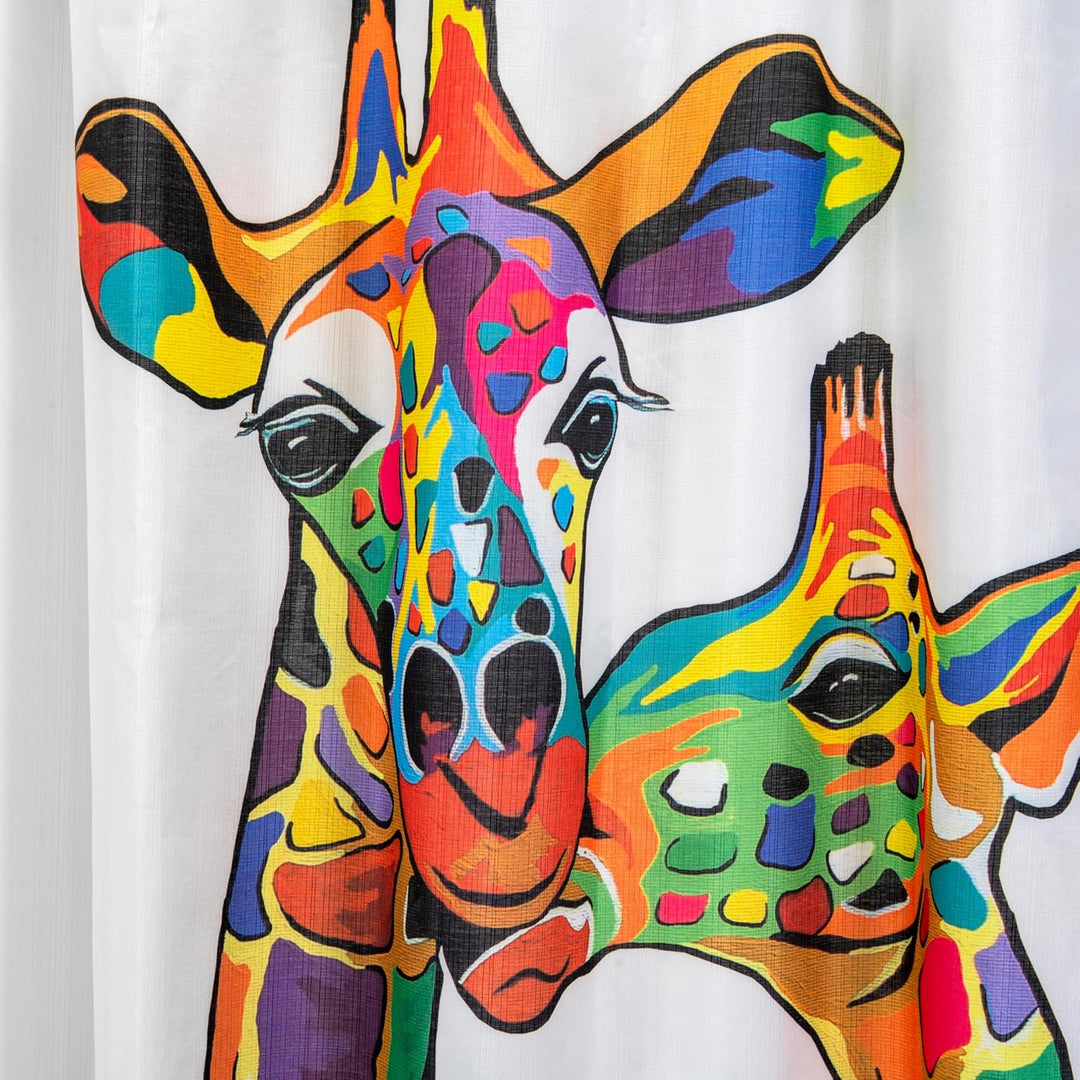 Croydex Duschvorhang mit Angus-McCoo-Kunst, Polyester Metall, weiss, 1800mm x 1800mm Francie & Josie