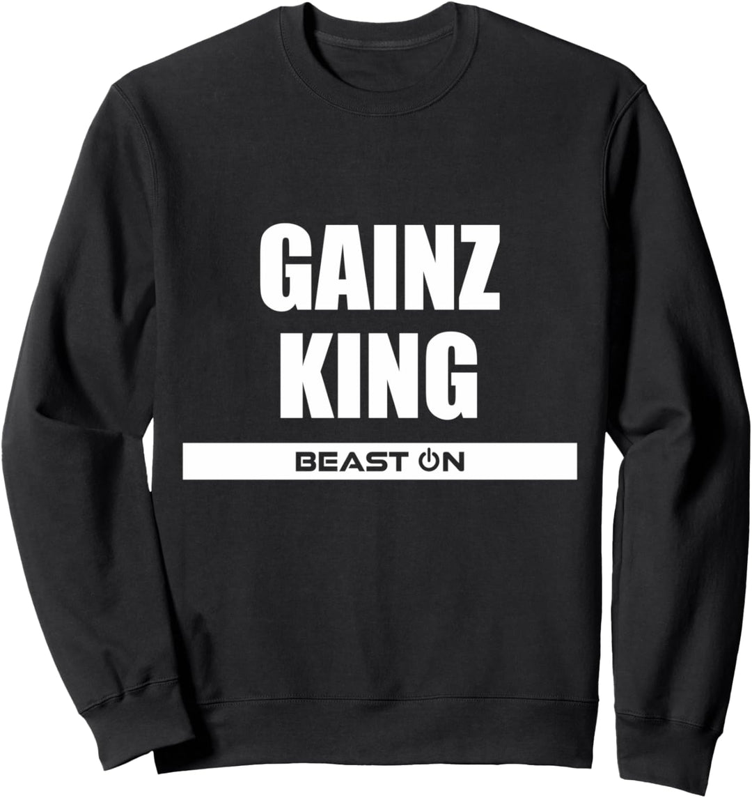 Gains Gainz King Gym Fitness Motivation Bodybuilding Gains Sweatshirt