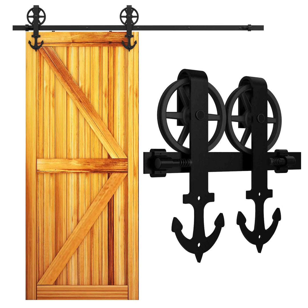 WOLFBIRD 213cm (7FT) Hardware Schiene Kit Schiebetür Rolle Grosses Rad, Verwendet für Schiebetürbesc