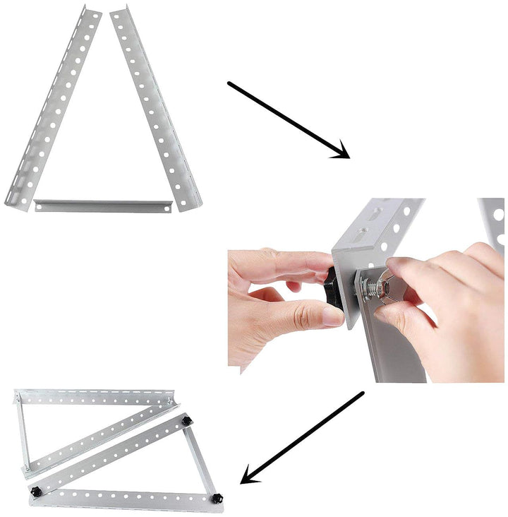 revolt Solarhalter: Verstellbare Aluminium-Solarpanel-Halterung, 14,5" / 37 cm, bis 150 kg (Solarpan
