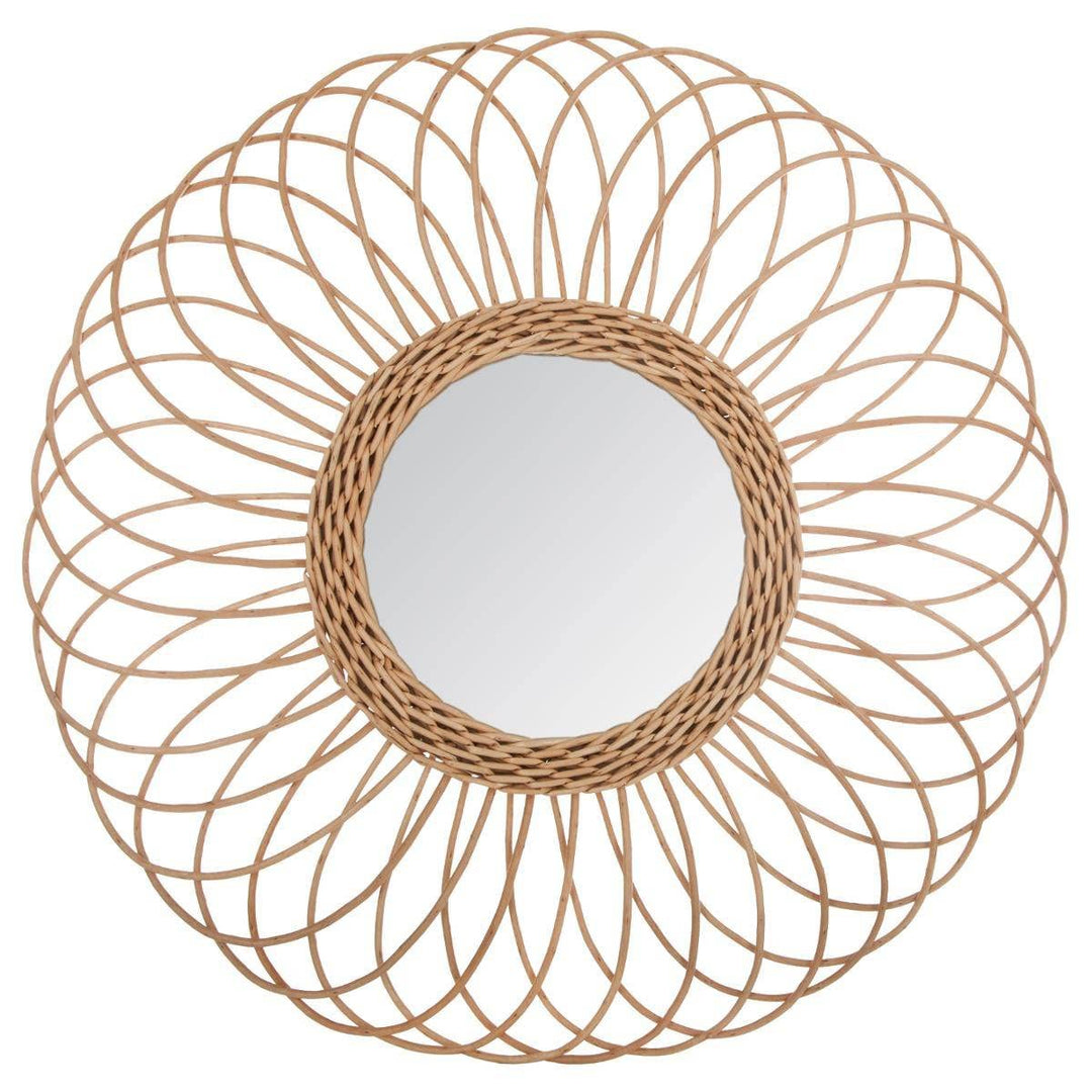 Spiegel 'Rosace' - Rattan D 58 cm - Beige - Atmosphera créateur d'intérieur