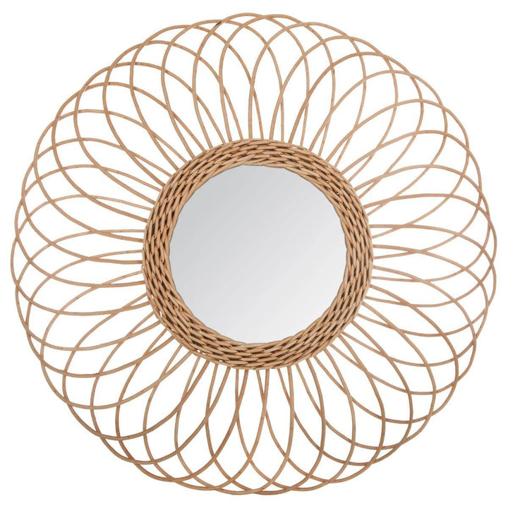 Spiegel 'Rosace' - Rattan D 58 cm - Beige - Atmosphera créateur d'intérieur