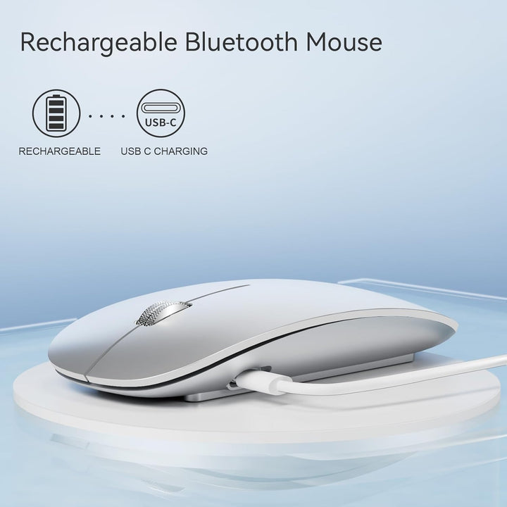 Uiosmuph U30 Bluetooth Maus Kabellose, Wiederaufladbare Leise (BT5.1+ BT5.1+ USB) Funkmaus Laptop Wi