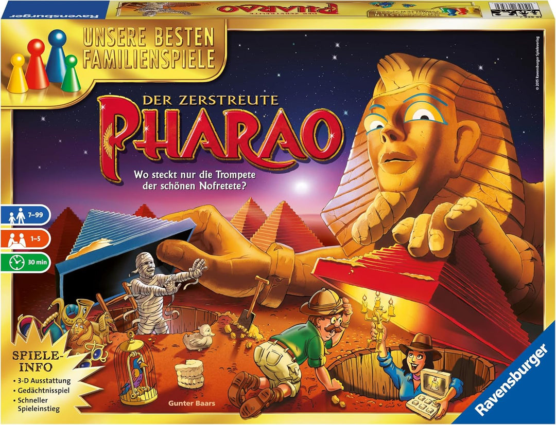 Ravensburger 26656 - Der zerstreute Pharao - Gesellschaftsspiel für die ganze Familie, für Erwachsen