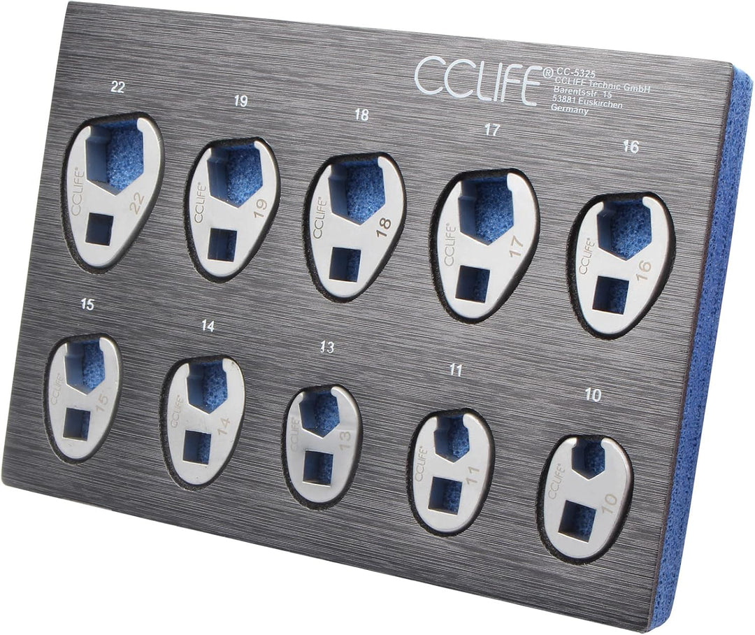 CCLIFE 10tlg Hahnenfussschlüssel Hahnenfuss Schlüssel Steckschlüssel Drehmoment 1/2" 3/8" Aussenvier