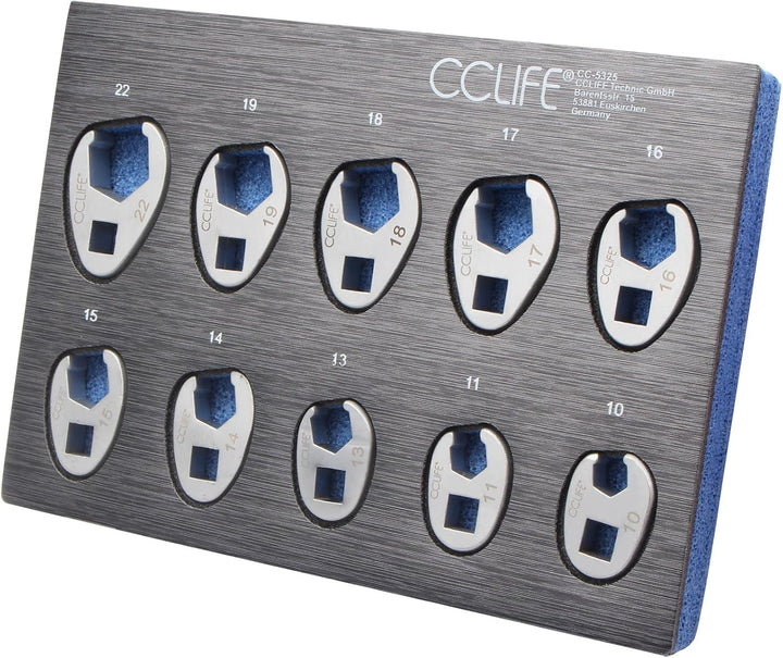 CCLIFE 10tlg Hahnenfussschlüssel Hahnenfuss Schlüssel Steckschlüssel Drehmoment 1/2" 3/8" Aussenvier
