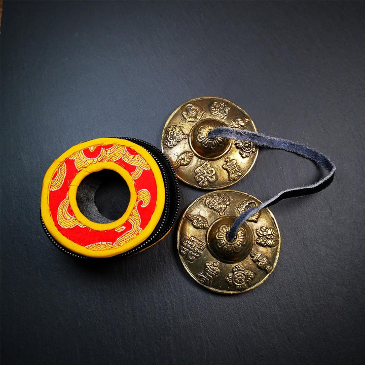 Gandhanra Tibetan Tingsha Glocke mit schönem Fall, für Klangheilung, Yoga, Meditation, Achtsamkeit -