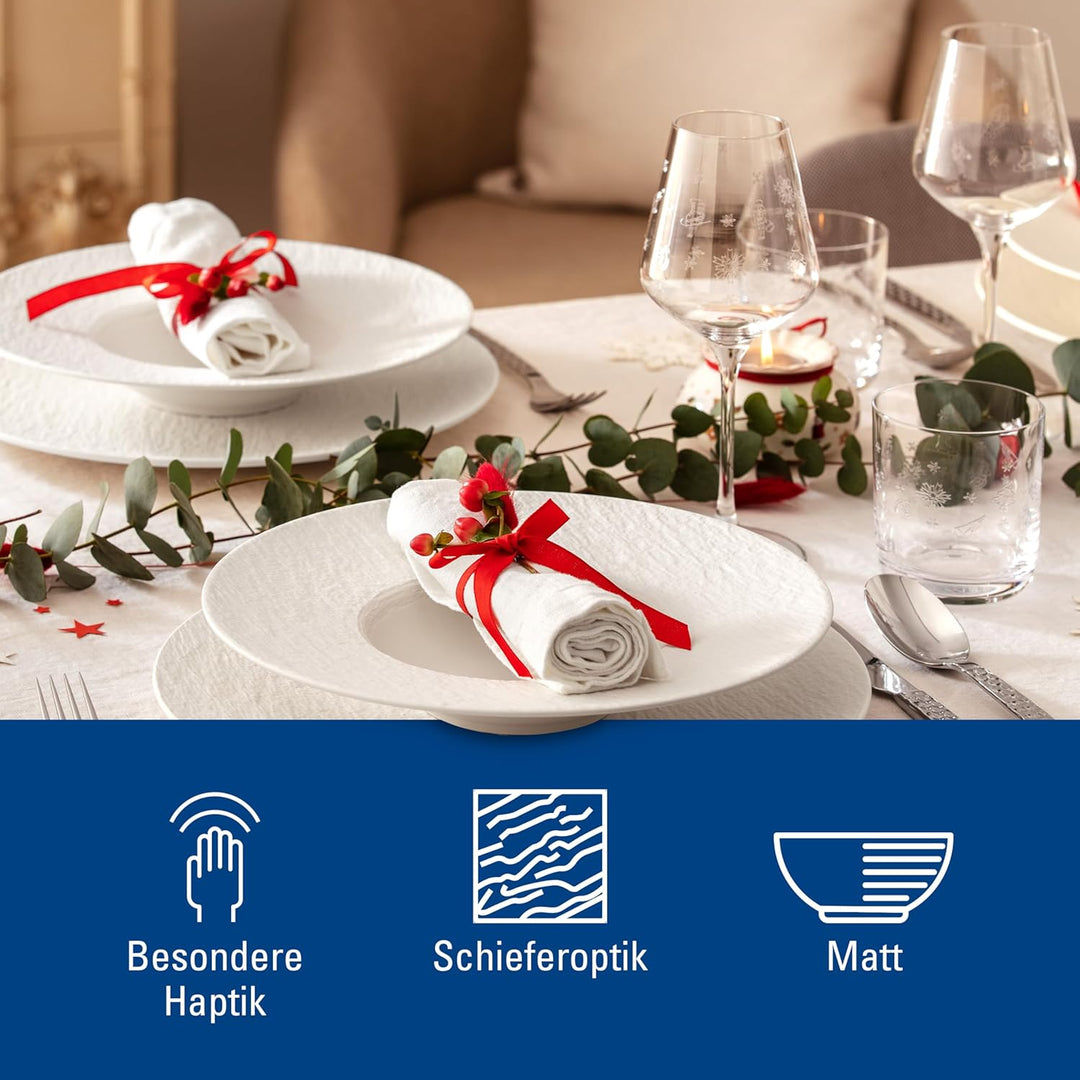 Villeroy &amp; Boch - Manufacture Rock blanc Teller-Set, 4 tlg., Geschirr Set für 2 Personen, Premium P