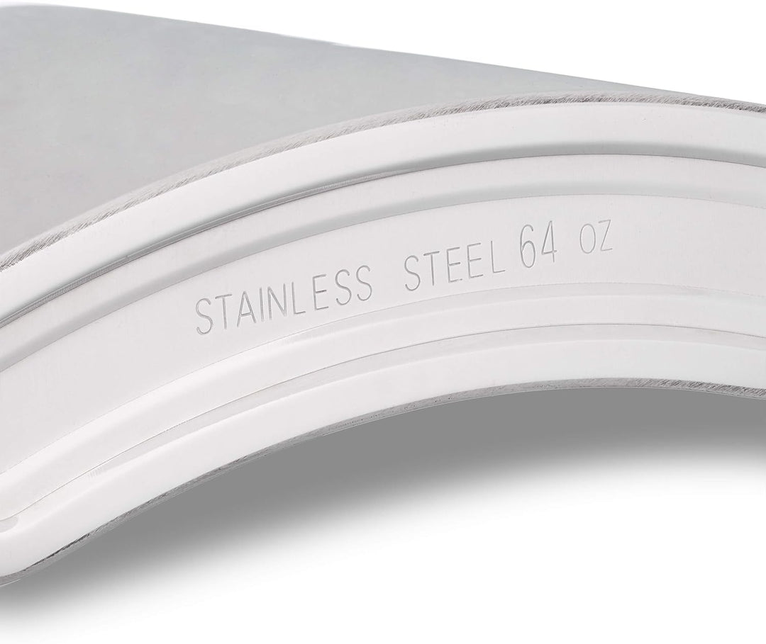 Relaxdays Flachmann XXL aus Edelstahl, Riesen Flachmann mit 1,8l Fassungsvolumen, klassisches Flachm