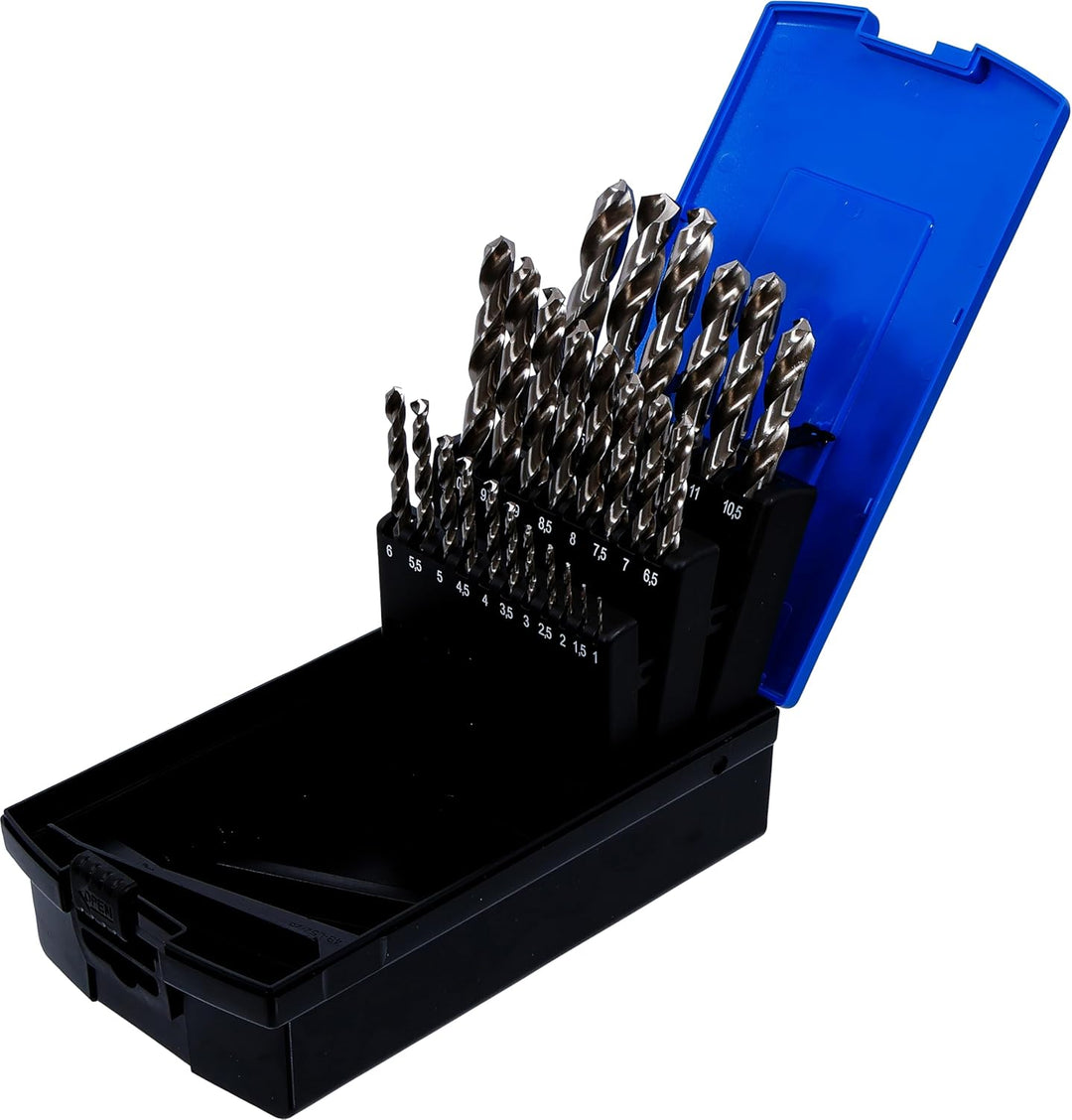 BGS 110, HSS-Spiralbohrer-Satz, 25-tlg., 1 - 13 mm, inkl. Kassette, Metall-Bohrer HSS | Spitzen mit