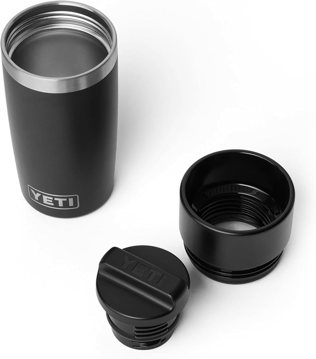 YETI Rambler Reiseflasche, Vakuumisolierter Edelstahl Mit Commuter Verschluss, Black, 12 oz (355 ml)