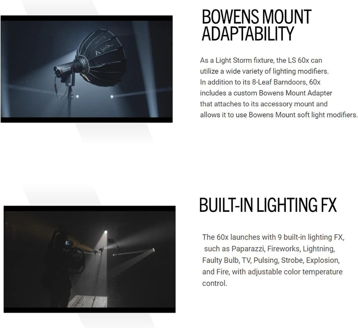 Aputure LS 60x LED Video Licht 60W Bi-Farbe 2700~6500K Unterstützt App Steuerung Integrierte Beleuch