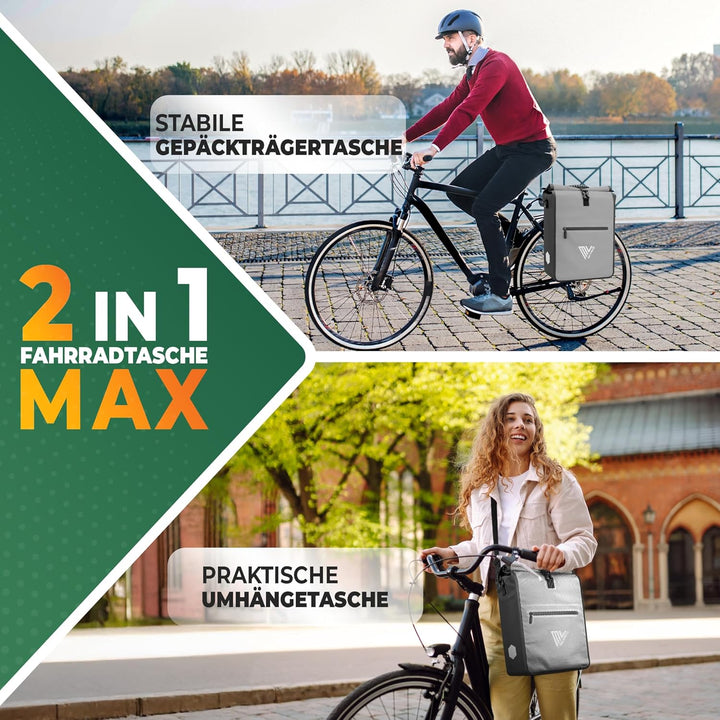 MIVELO 2in1 Fahrradtasche für Gepäckträger Gepäckträgertasche 100% wasserdicht Fahrrad Tasche für Ge