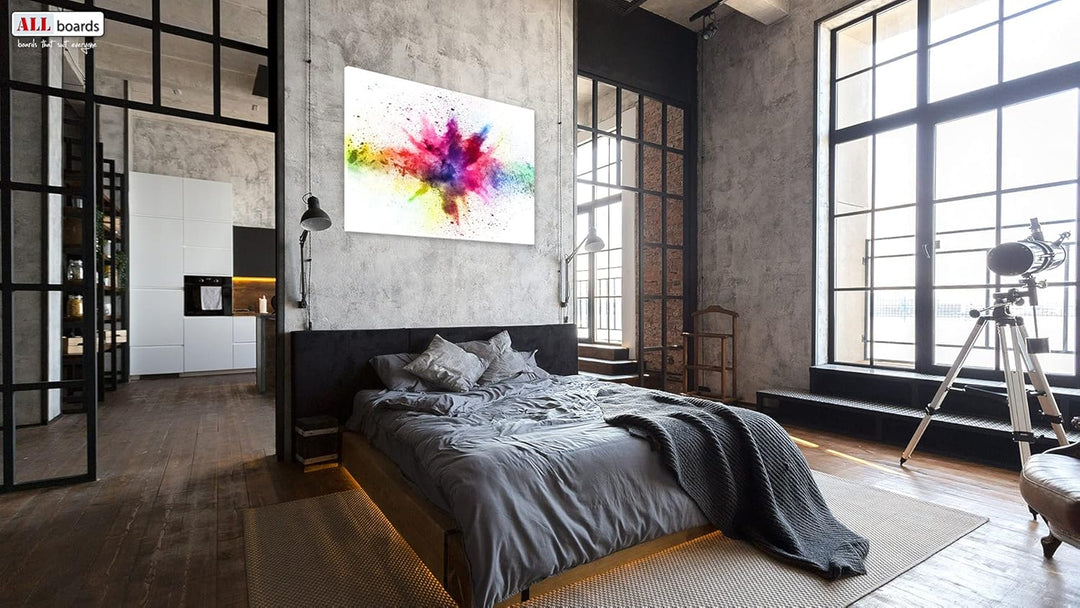 ALLboards Metallische Magnettafel HOLI-FESTIVAL FARBENFROH 60x40cm MetalBoards Memoboard für jede Ar