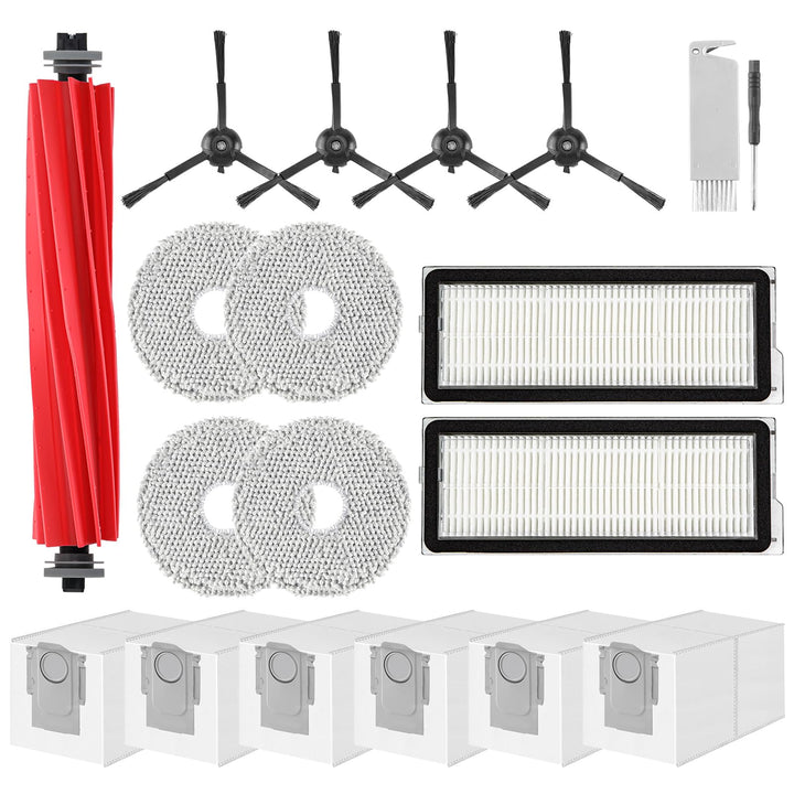 VIEWALL Zubehör für Roborock Qrevo Pro,Qrevo S,Qrevo MaxV Staubsauger 1 Hauptbürsten,2 HEPA-Filter,6